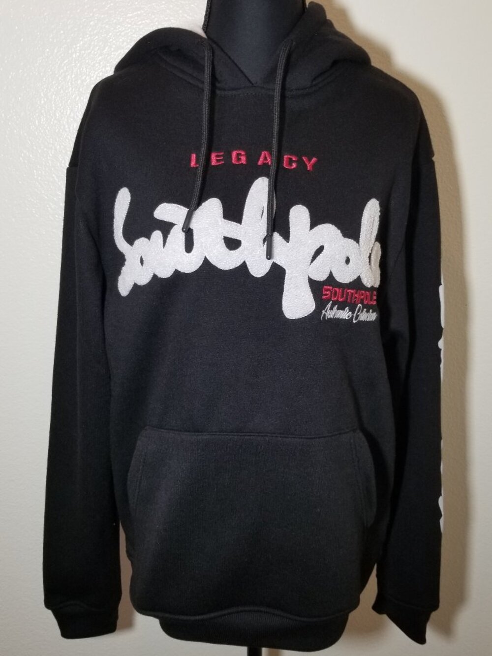 Southpole Womens Small Black Hoodie Logo Embroidered Y2K‎ Streetwear Retro NWT